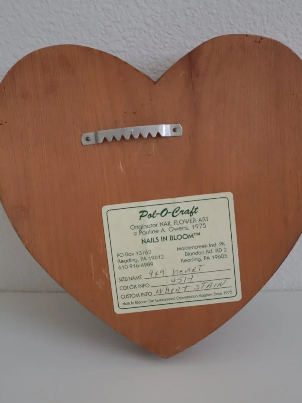 Vintage 1970s Pol-O-Craft Heart Shaped Nail Art Plaque